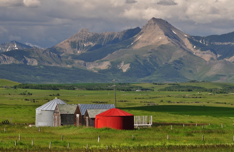 farm with red silo